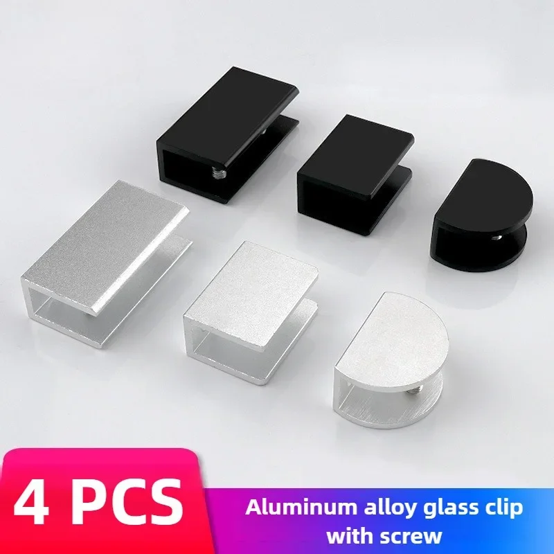 Shelf Support Folding Shelf Bracket Shelf Bracket Glass Clamp Holder Shelf Clip Aluminum Bracket 4PCS for 5mm 6mm 8mm 10mm 12mm Thickness Board Square Glass Clamps