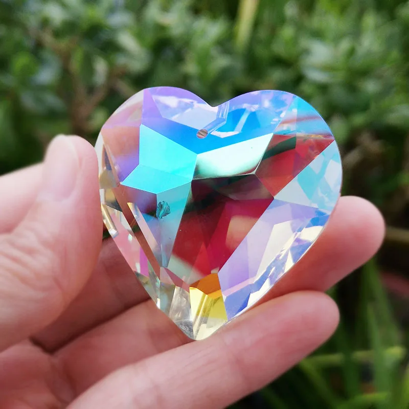 Crystal Suncatcher Heart Pendant Chandelier Prisms Rainbow Maker Hanging Drops for DIY Ornament Home Wedding Window Decor Craft sun catcher crystal pendant sun catchers window ornament