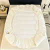 2024 padded thickened lamb wool mattress solid color warm constant temperature mattress machine washable dust protective cover 5
