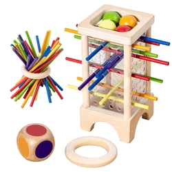 Interactive Wooden Stick Board Game - Montessori - Inspired Educational Toy (Multicolored)