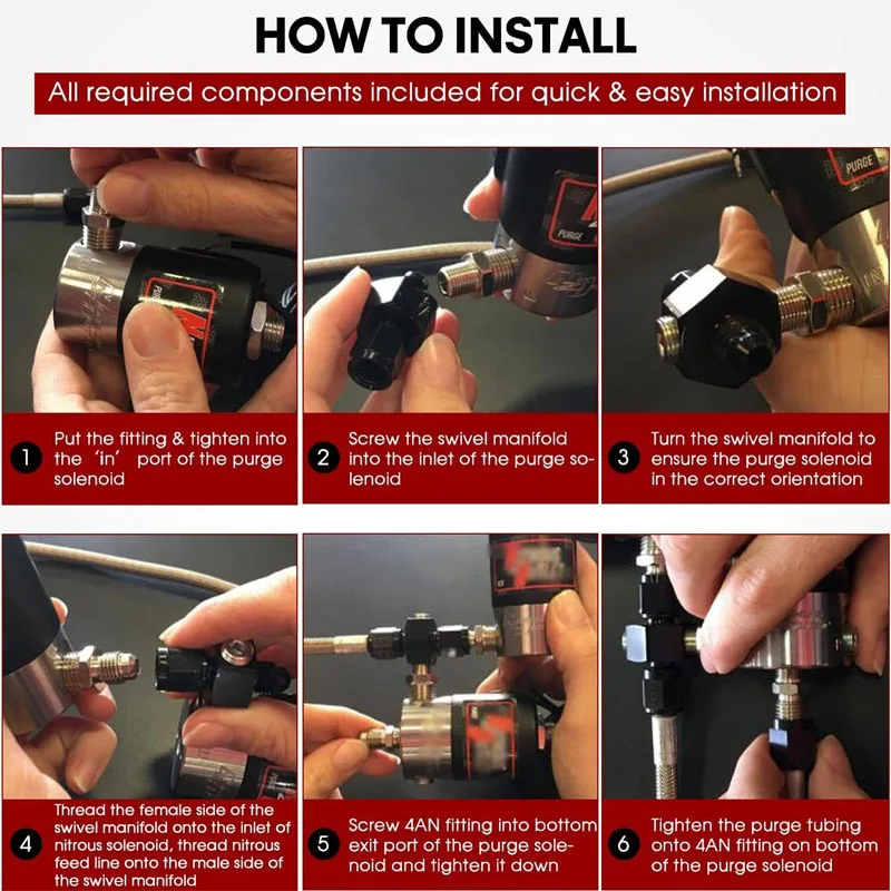16030NOS 4AN Line Purge Valve Kit with Instructions ,Fitting Release Trapped Air /Gaseous Nitrous