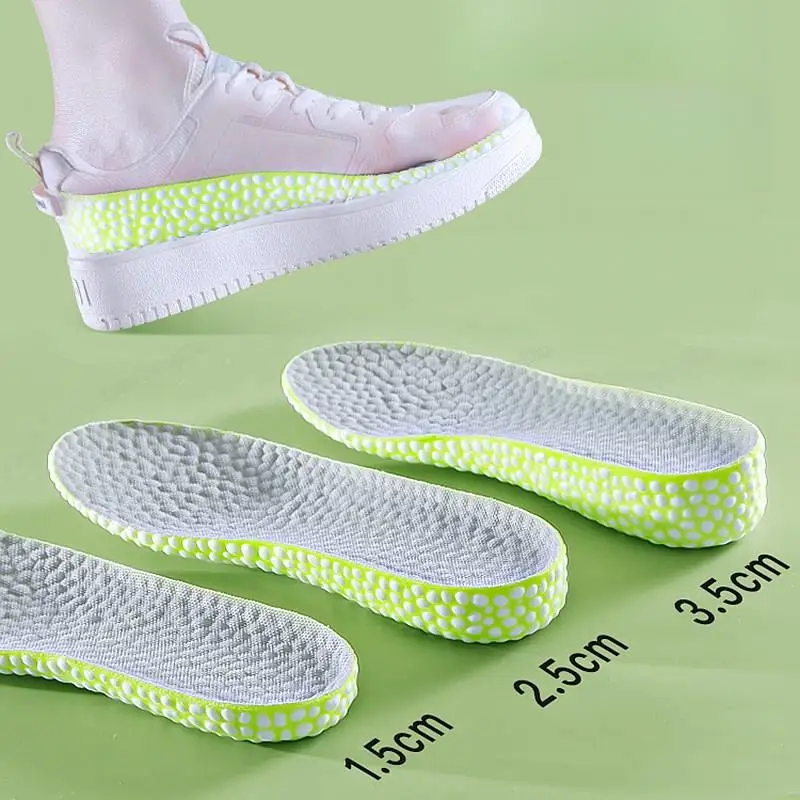 1.5-3.5cm výškou zvyšovat se šablon boty vložka pro muži ženy pohodlné měkké běžecký sport insoles pro nohou osvěta bota podrážka