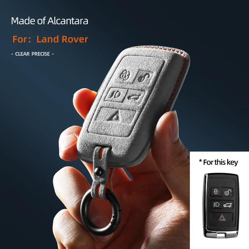 Schutzhülle für Autoschlüssel, passend für Land Rover Range Rover Sport, Evoque, Freelander 2, aus Wildleder und Alcantara, Zubehör.