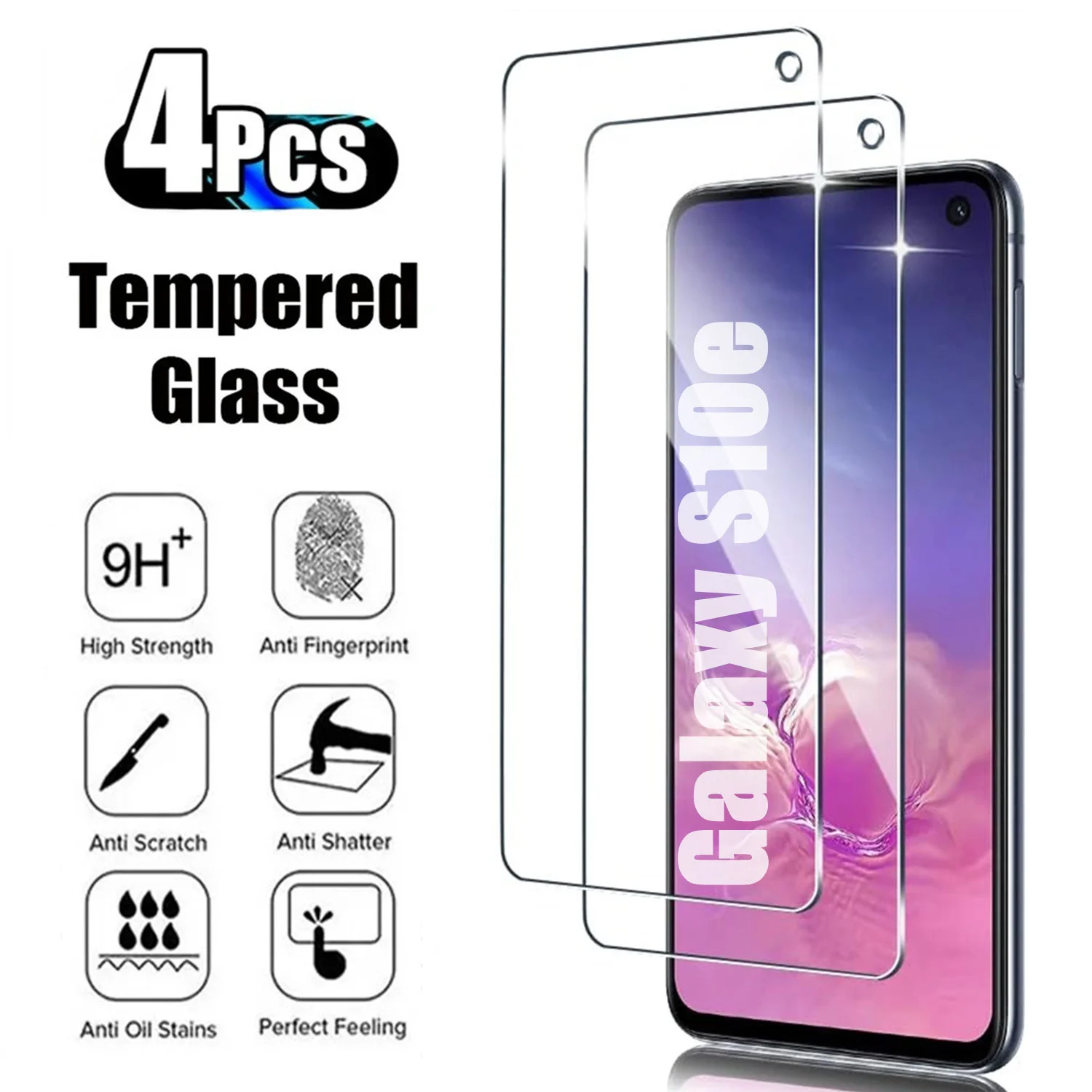 

2/4Pcs HD Screen Protector Glass For Samsung Galaxy S10E Tempered Glass Film