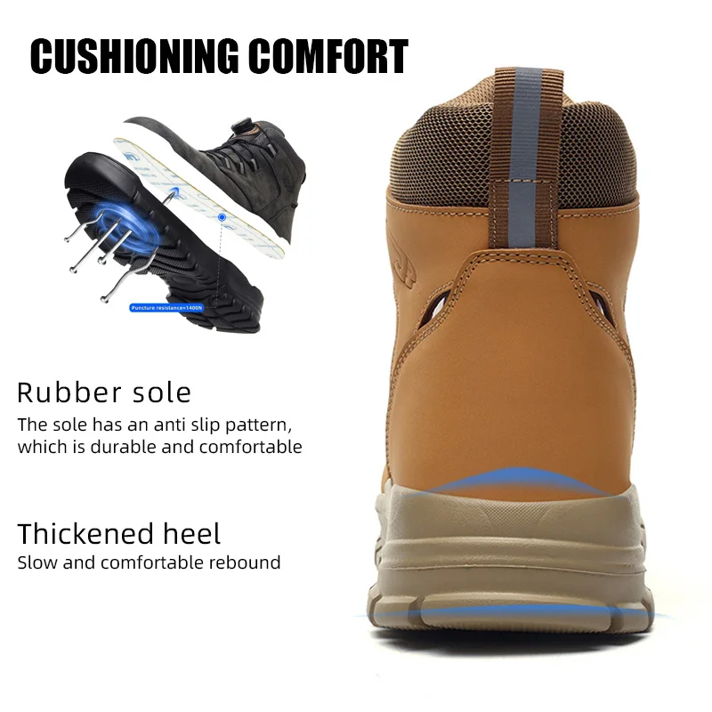 حذاء أمان رجالي ذو مقدمة صلبة، مقاوم للسحق والثقب،...