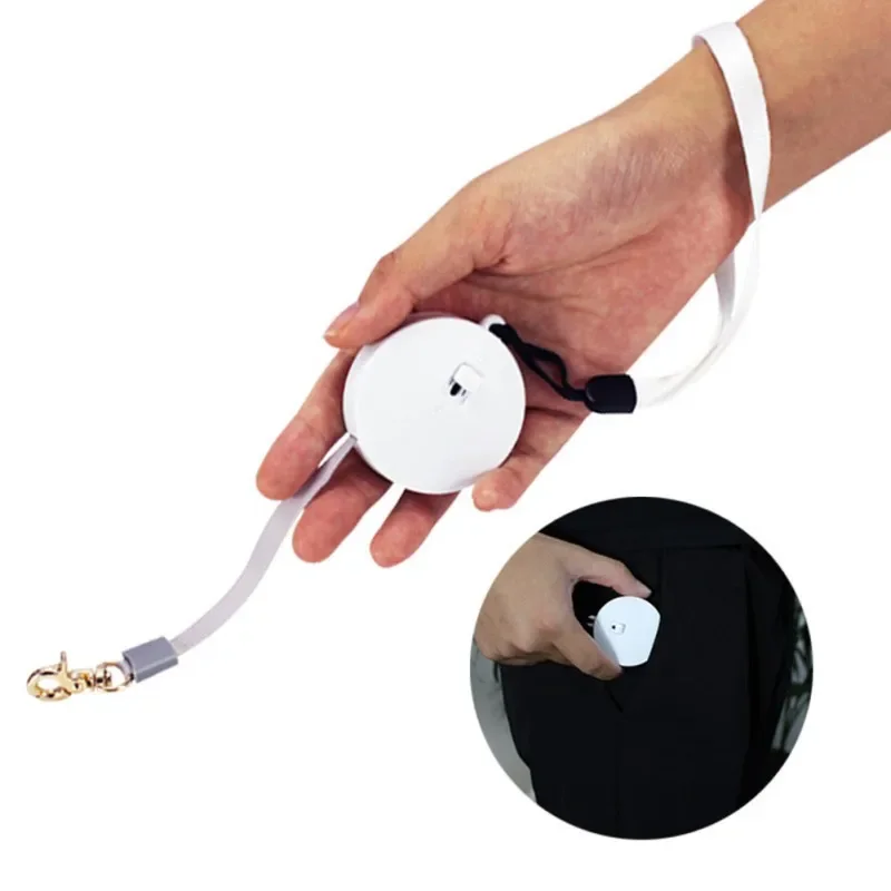 Nylon Mini Automatic Retractable Dog Leash Outdoor Walking Traction Walking Rope Flat Rope for Puppy Dog Cat