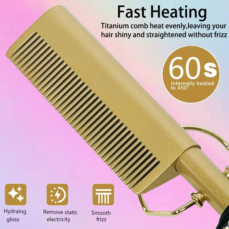 Hot Comb Straight Curling Electric Comb for American African Hair pente quente peigne chauffant lisseur cheveux Styling Tools 5