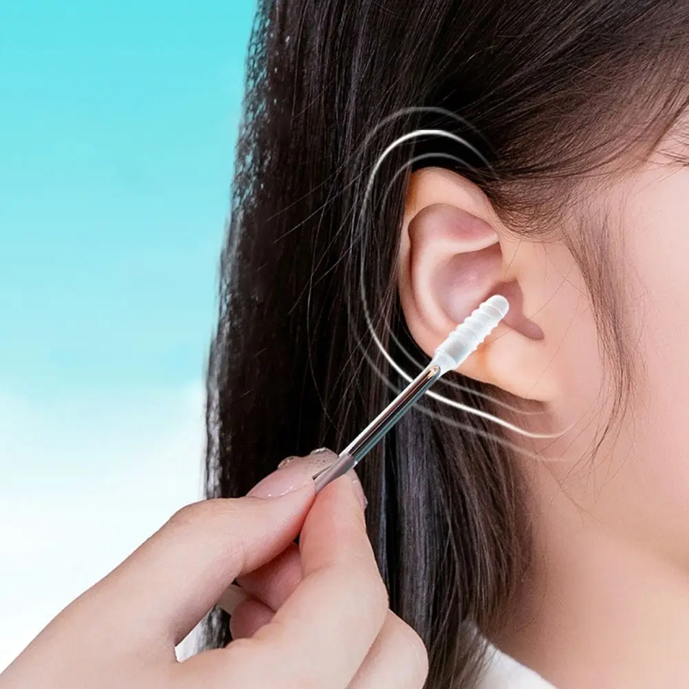 24Pcs/Box Disposable Disposable Ear Swabs Double Head Soft Sticky Earwax Remover Stick Ear Cleaner Sticky Ear Digger