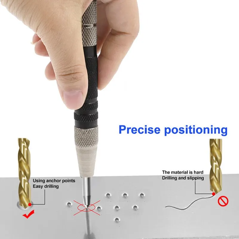 Spring Type Automatic Center Punch Locator Glass Striker Window Breaker Punch Centering Punch Punch Tool BEST SELLERS