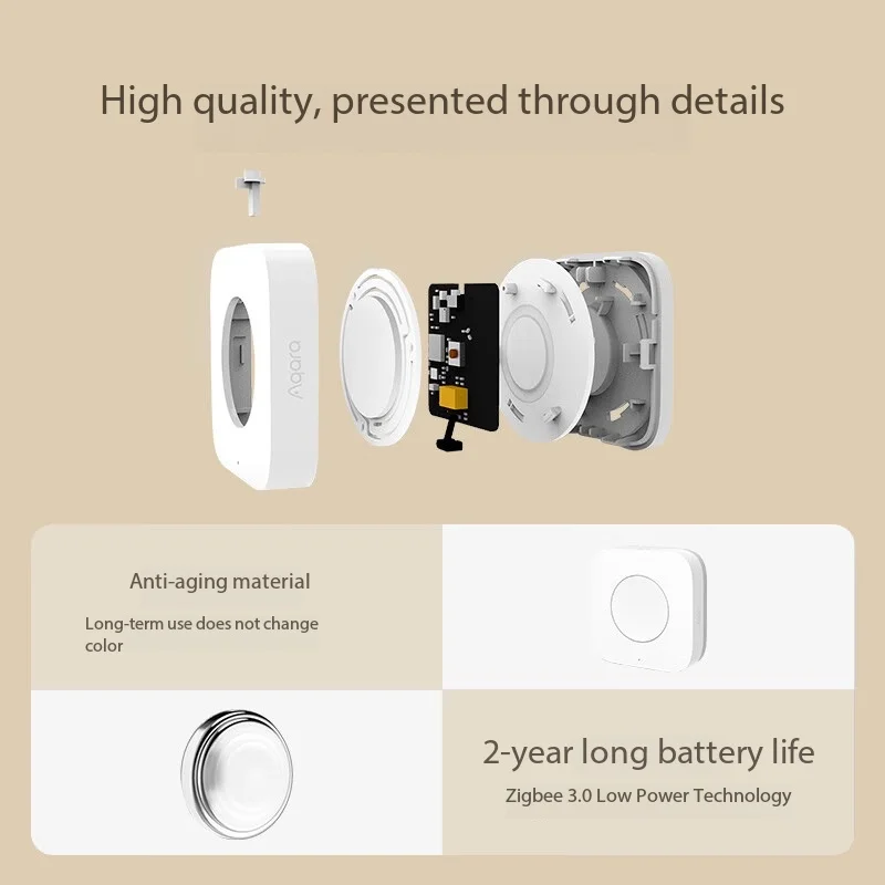 Aqara 스마트 허브 M1S 및 무선 미니 스위치 센서 Zigbee 연결 원격 원키 제어 버튼 홈 보안은 Homekit과 함께 작동합니다.