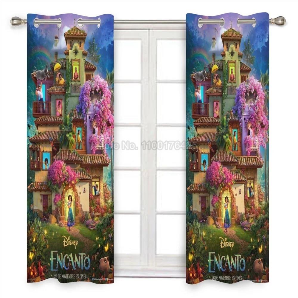 

Disney Cartoon Curtain Encanto Mirabell Kids Room Bedroom Study Bay Window Simple Blackout Short Curtain Window Drapes