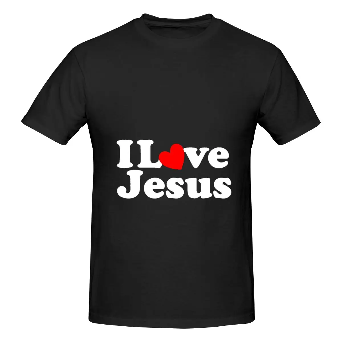 

High Quality 100% Cotton I Love Jesus Men's Basic Short Sleeve T-Shirt