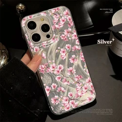 Pink Cherry Blossom Luxury Feather Yarn Hard Phone Case - Redmi Note 13 5G (BA - T2114)