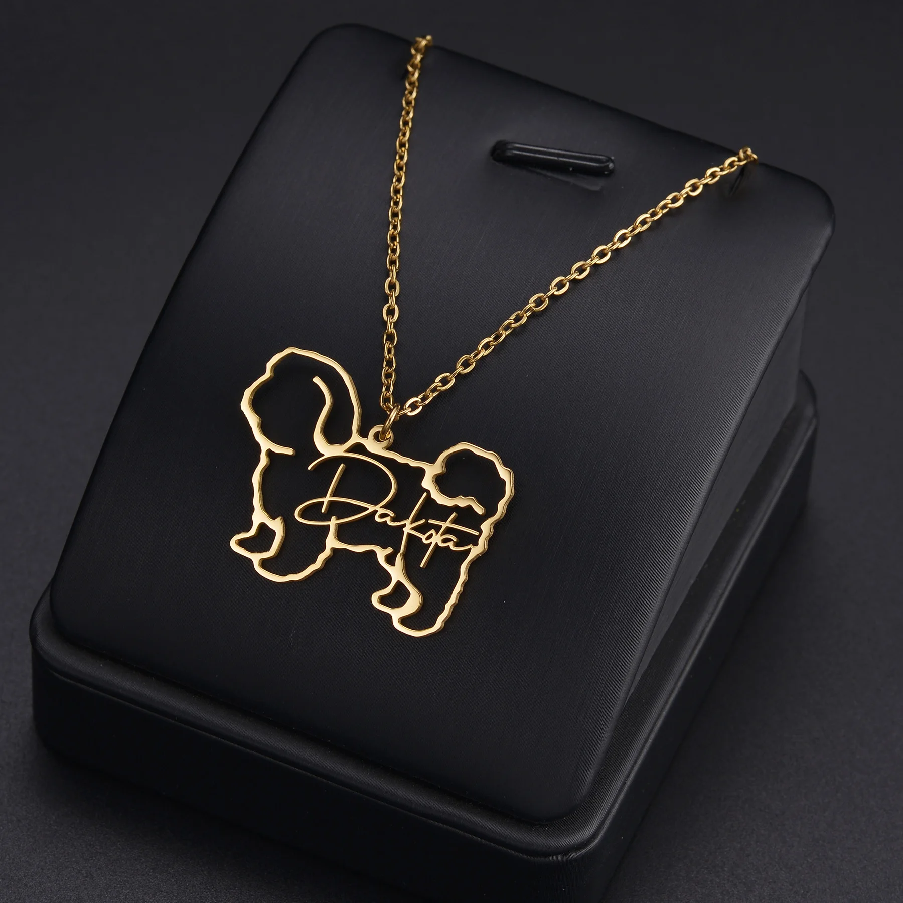 

Acheerup New Fashion Custom Name Pet Necklace for Women Kids Stainless Steel Personalized Cute Dog Variety Pendant Jewelry Gift