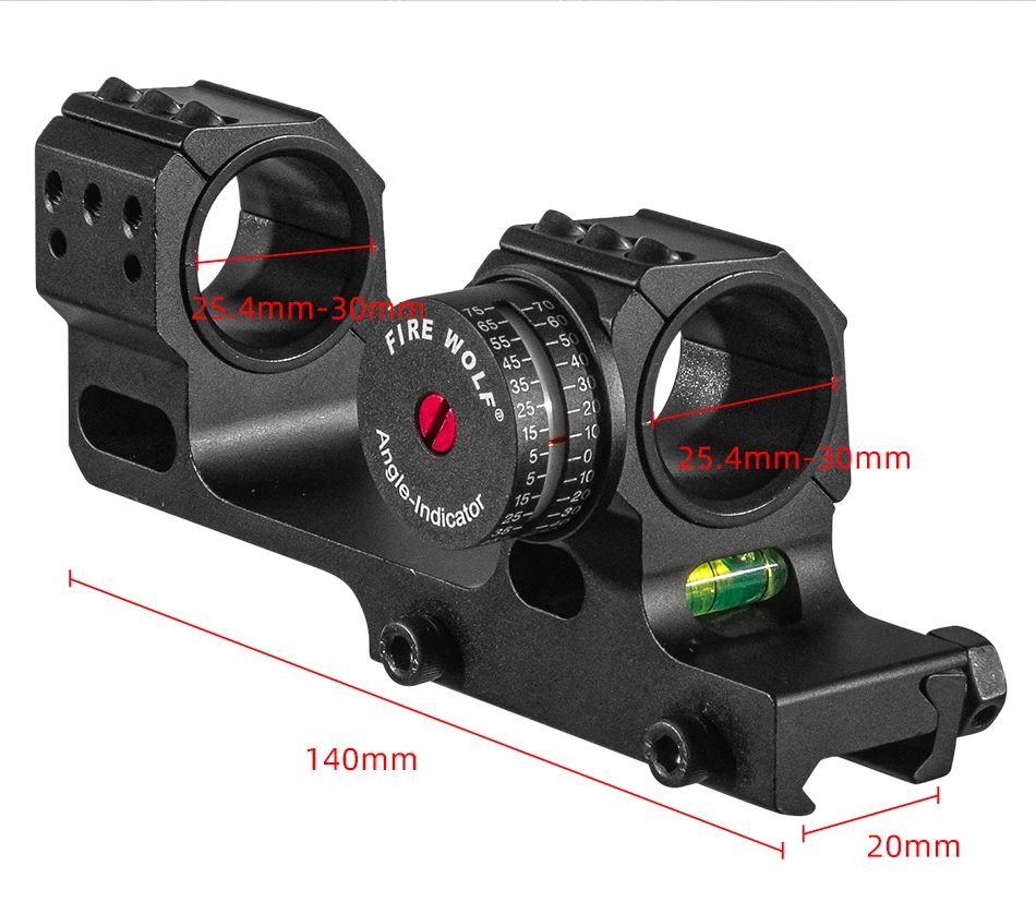 TRIROCK Supporto Anelli Binario 25.4mm/30mm Con Inclinometro E Livella Per Ottiche Picatinny Weaver