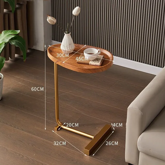 Simple Modern Side Table Sofa Corner Table Bedside Reading Oval Coffee Table Tea Solid Wood Counter Top Living Room Meubles 5