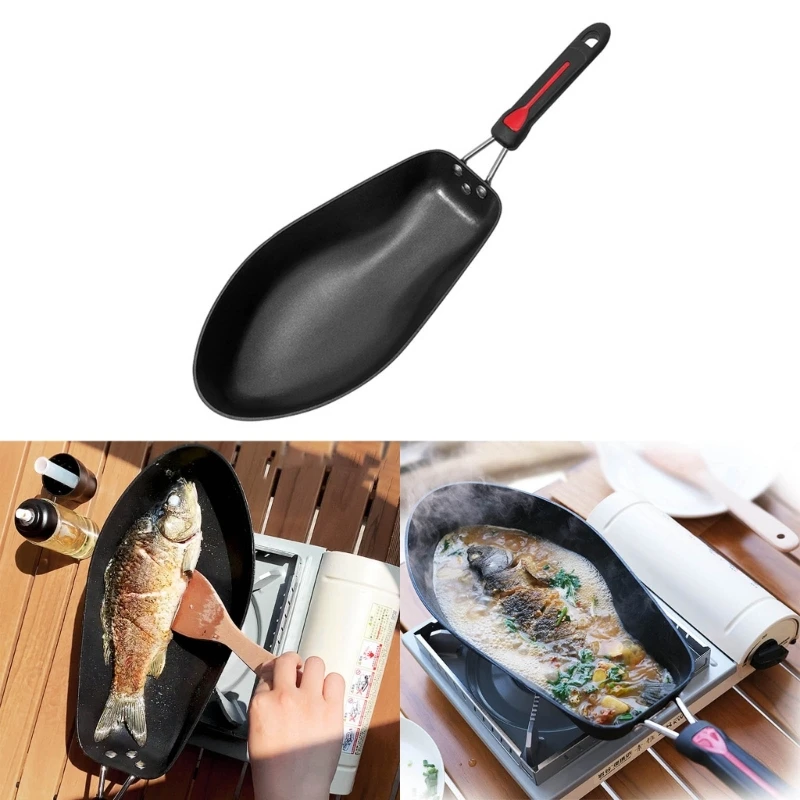 

Fish Shaped Small Frying Pan Small Frying Pan Wok Pans Non-stick Aluminum Alloy Material Kitchenware for Kitchen Cooking
