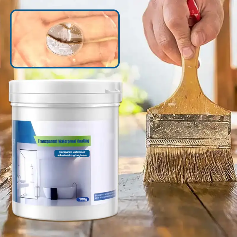 100g Waterproof Coating Sealant Agent Transparent Glue Invisible Paste Glue  With Brush Adhesive Repair Tool Home Roof Bathroom