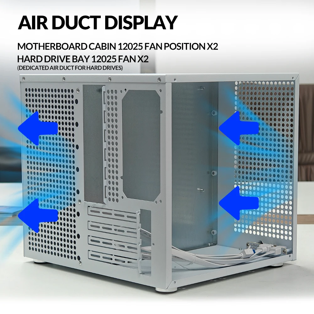 ATX 전원 공급 장치 MATX 전체 높이 PCIe Qunhui AIO 스토리지 UNRAID Sagittarius 8베이 NAS 섀시(백보드 포함)
