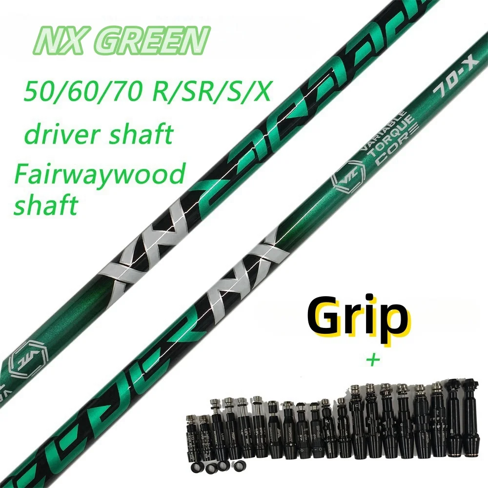 골프 드라이버 샤프트, 그린, 클럽 샤프트, 50/60/70 R/SR/X/S 플렉스, 흑연 샤프트, 조립 슬리브 및 그립, 무료 배송