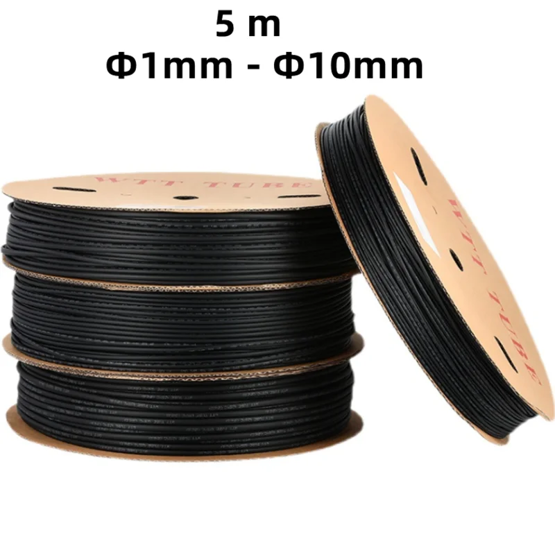 5m Heat Shrink 1-10mm Electrical Tubing Sleeving Wrap Wire 2:1 Connector Repair 