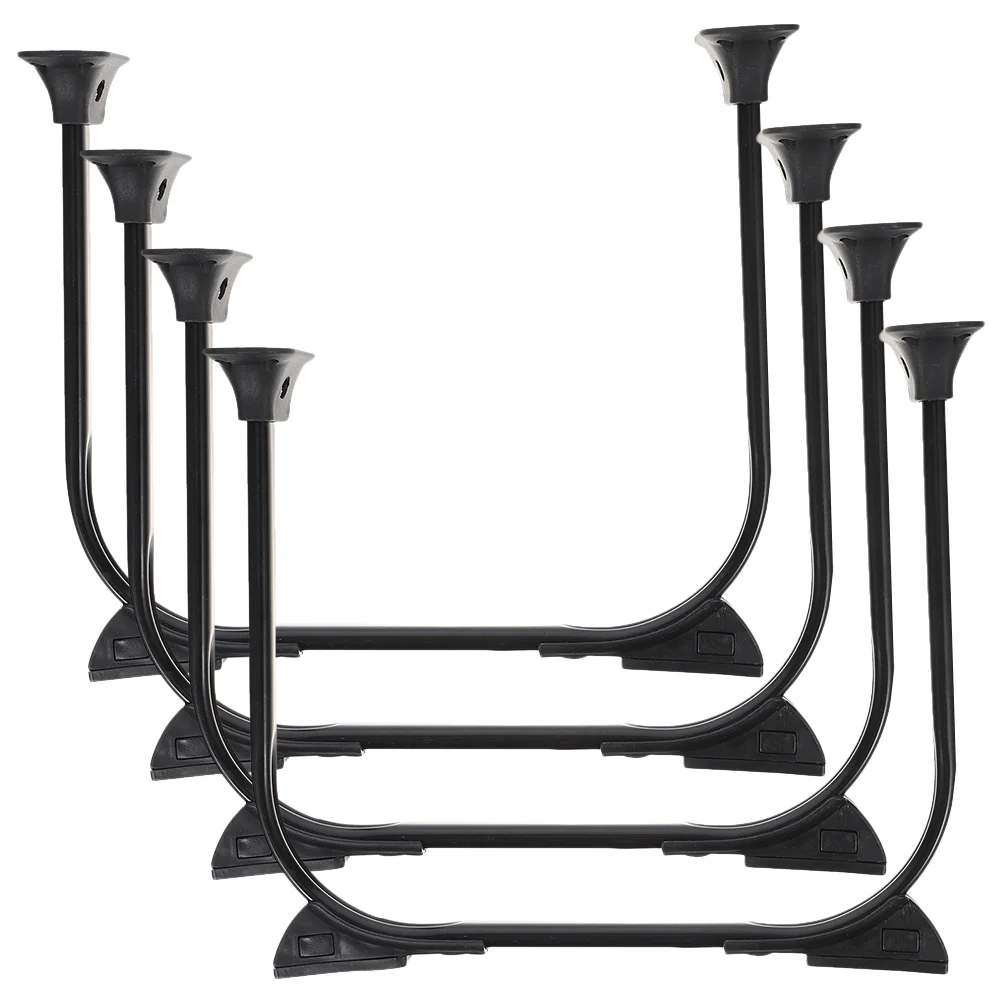 

4 Pcs Folding Stand Coffee Table Metal Legs for Bench Black Desk Furniture Silica Gel Shape