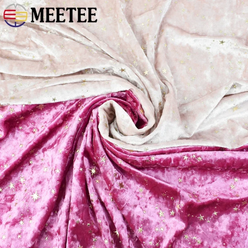 Meetee 45*145cmm 90X145cm 폴리 에스터 스판덱스 의류 직물 의류 드레스 직물 DIY 탄성 벨벳 천 바느질 액세서리
