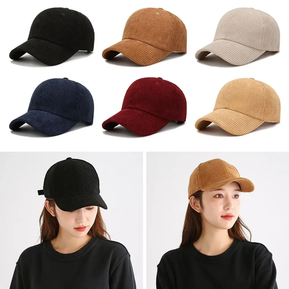 유니섹스 코듀로이 코듀로이 야구 모자 조정 가능한 태양 모자 힙합 모자 남성