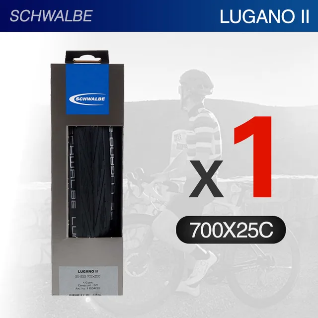 Pneu Vélo Route Schwalbe Lugano 700x25c Noir - Neuf En Kevlar - 85-115 PSI