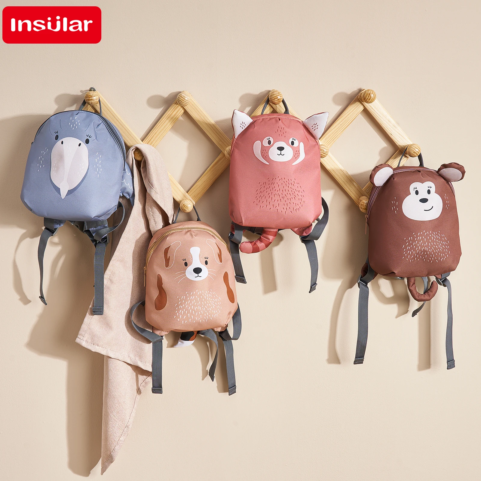 Cartoon Small animals Kids Backpack Parent-child Canvas Backpack Children's Bag Girls Boys Kindergarten School Bag 1