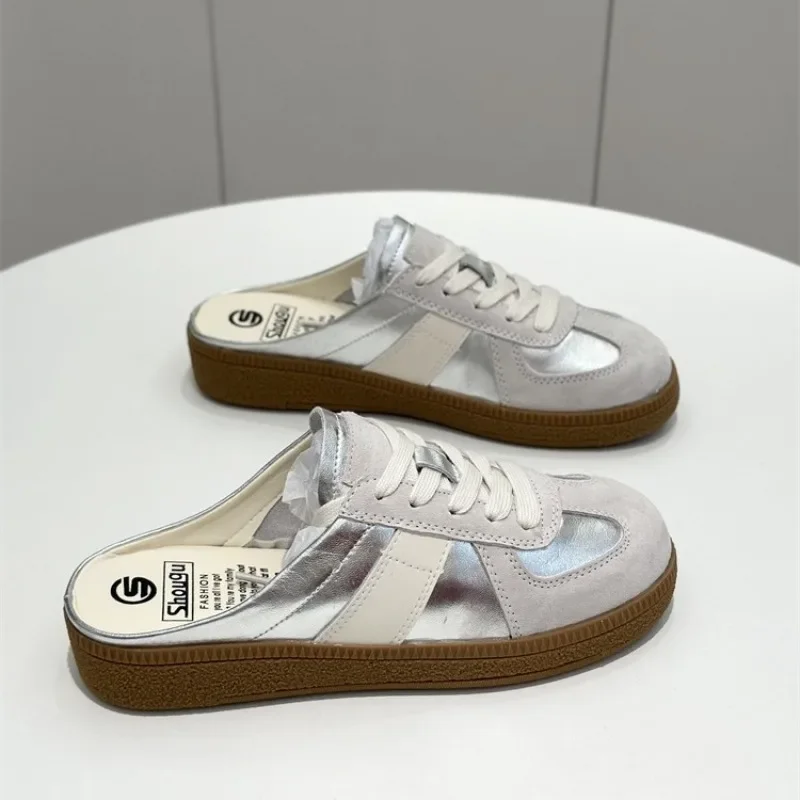 Women Mules Shoes Slip-On Round Toe Loafers Walking Sneakers