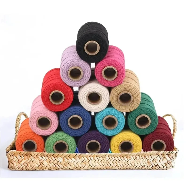 2.0mm 100m Cotton Cord Lace String Craft DIY Sewing Hand Woven Decorative Wall Hanging Bohemian Home Decor