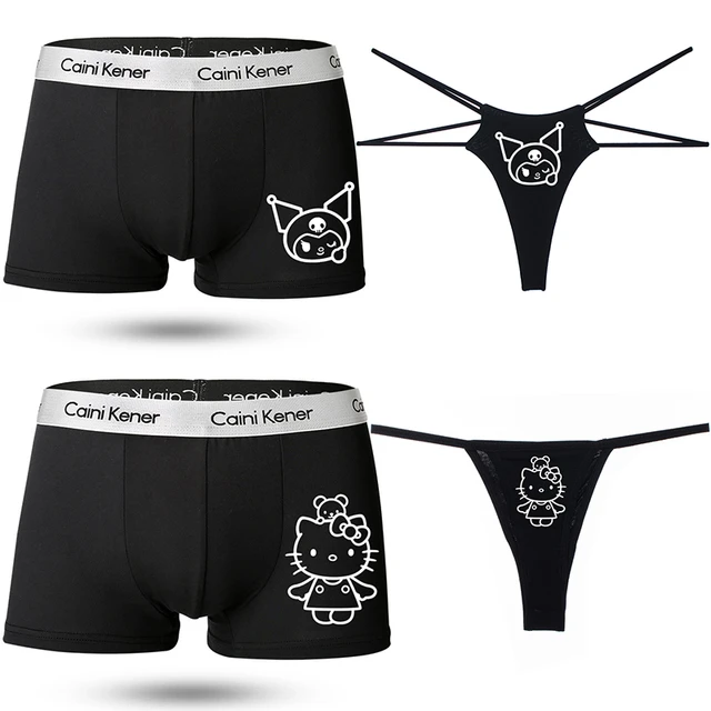 Couple Underwear Anime Hello Kitty Cute Double Layered Thin Thong Seamless  Women Underwear Sexy Fun Men