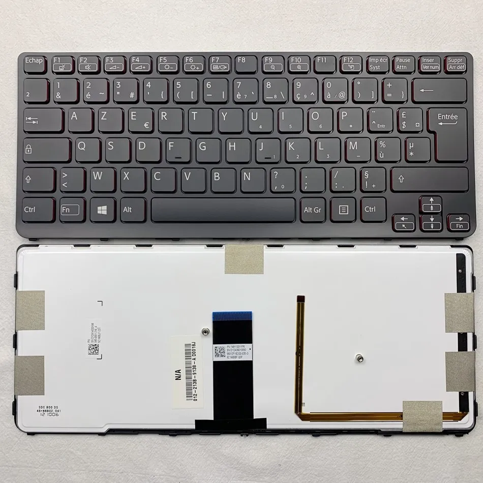Francês Teclado Retroiluminado para Sony Vaio Sve 14 Sve14 Svs14 Sve14a Sve14a18ech E14a18ecs E14a17ecp E14a17ecw fr Azerbaity Layout
