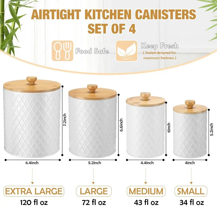 Bamboo Lid Canister Set 2