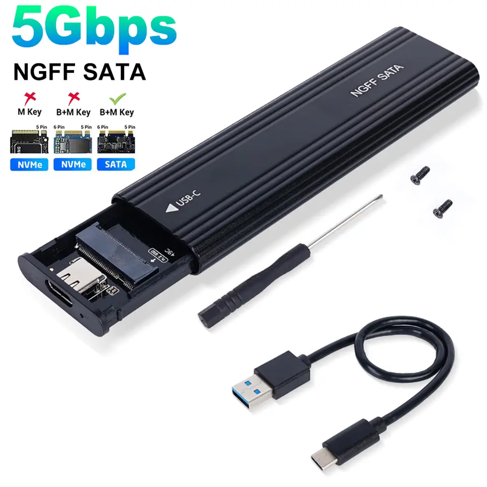 M2 SSD Case NVME SATA Dual Protocol M.2 to USB Type C SSD Enclosure Adapter NVME SATA SSD Disk Box Supports M Keys and B&M Keys image 8