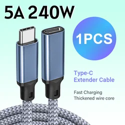 Premium Braided High - Speed Type - C Charging & Data Cable - Super Fast 240W Power Extension (Multiple Lengths Available) - 2m (Type c to c)