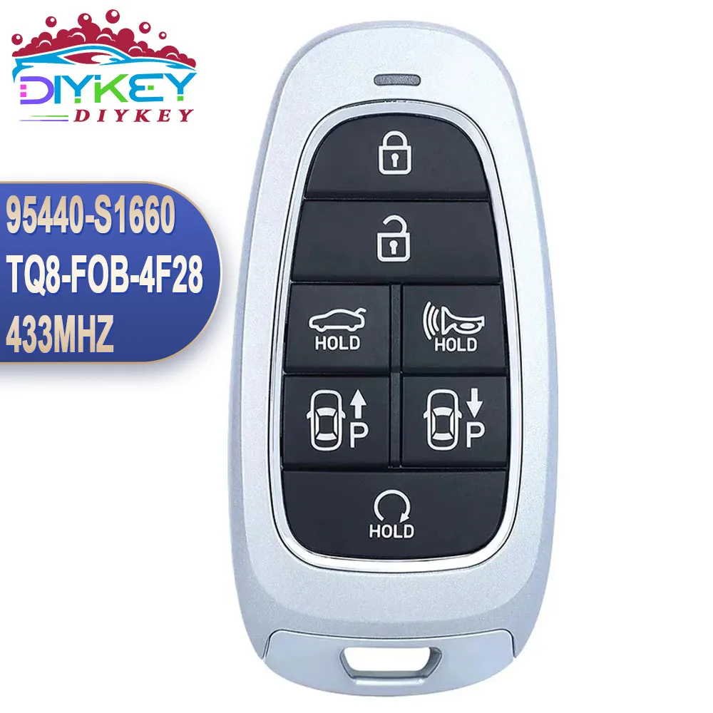 

DIYKEY Keyless Entry Go Fob For Hyundai Santa Fe 2023 P/N: 95440-S1660 TQ8-FOB-4F28 Smart Key 433MHz ID47 Chip Remote 7 Button