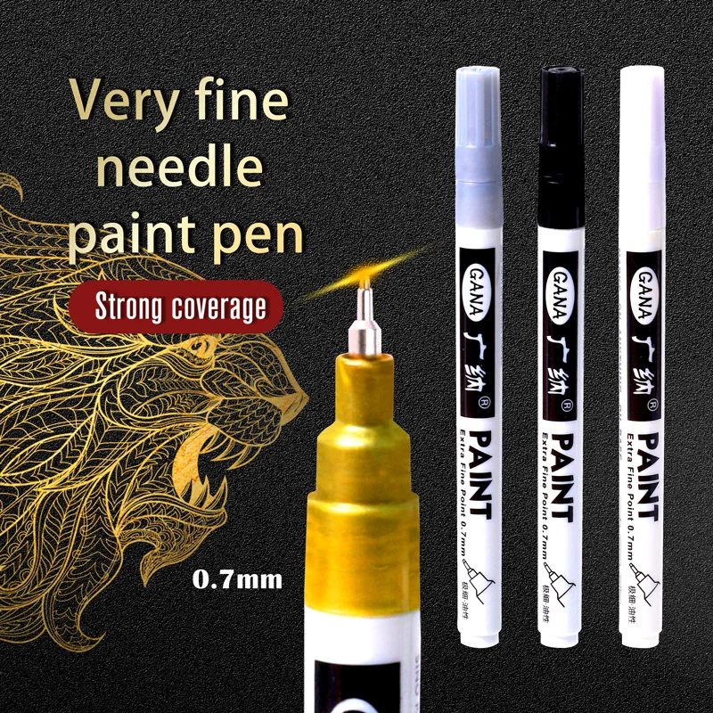 6Pcs/set Black Acrylic Paint Pen for Rock Painting, Stone, Ceramic, Glass,  Wood, Tire, Fabric Metal, Canvas - AliExpress