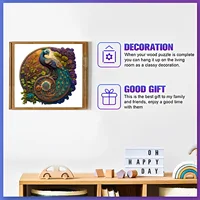 Round Peacock Wooden Jigsaw Puzzle Irregular Animal Shaped Wooden Puzzle Adult Puzzle Toys Festival Gift For Friends and Family 3