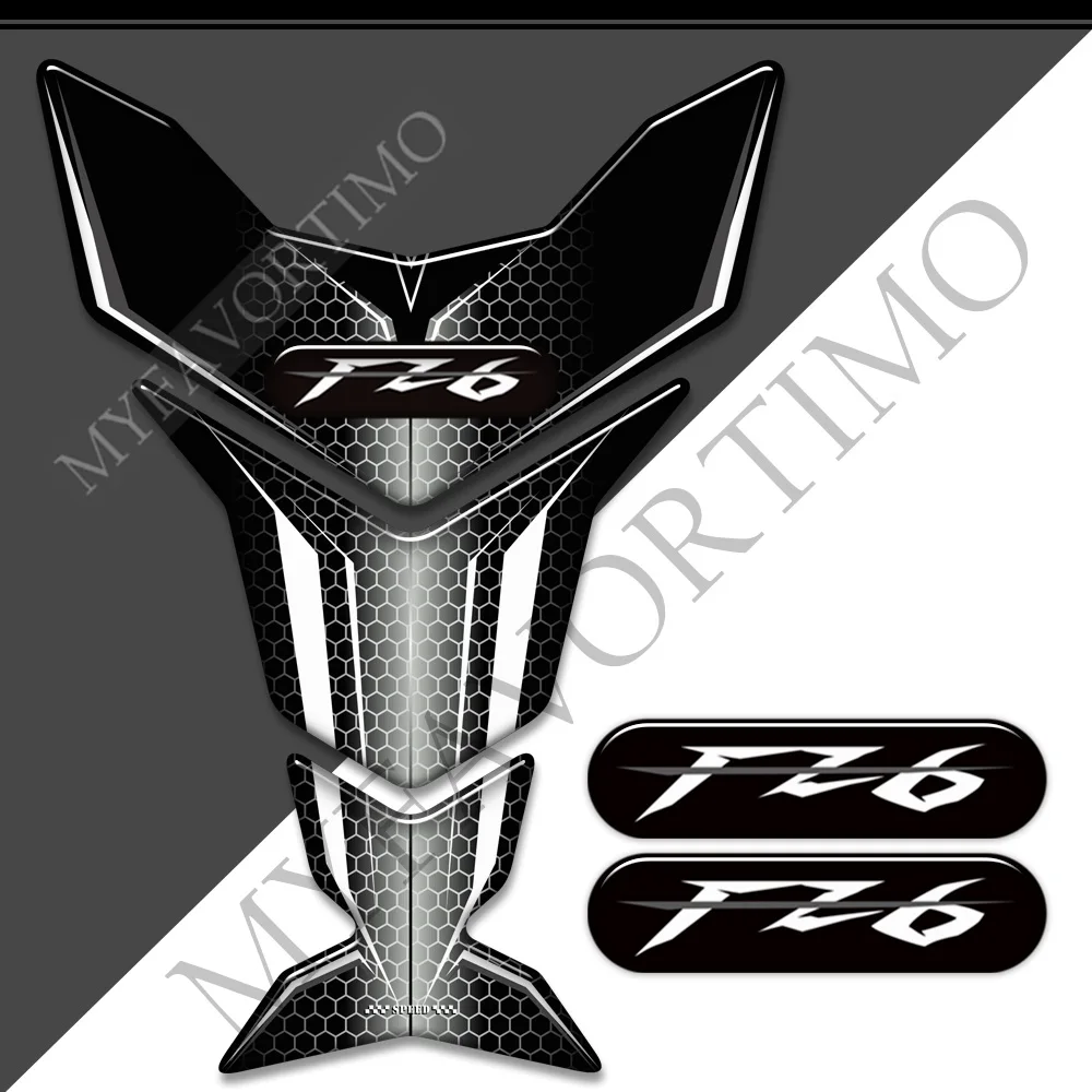 Motorcycle Stickers Tank Pad For Yamaha FZ6 FZ6S FZ6N Fazer Knee Decal Kit Gas Fuel Oil Emblem Logo Fairing Fender Windshield