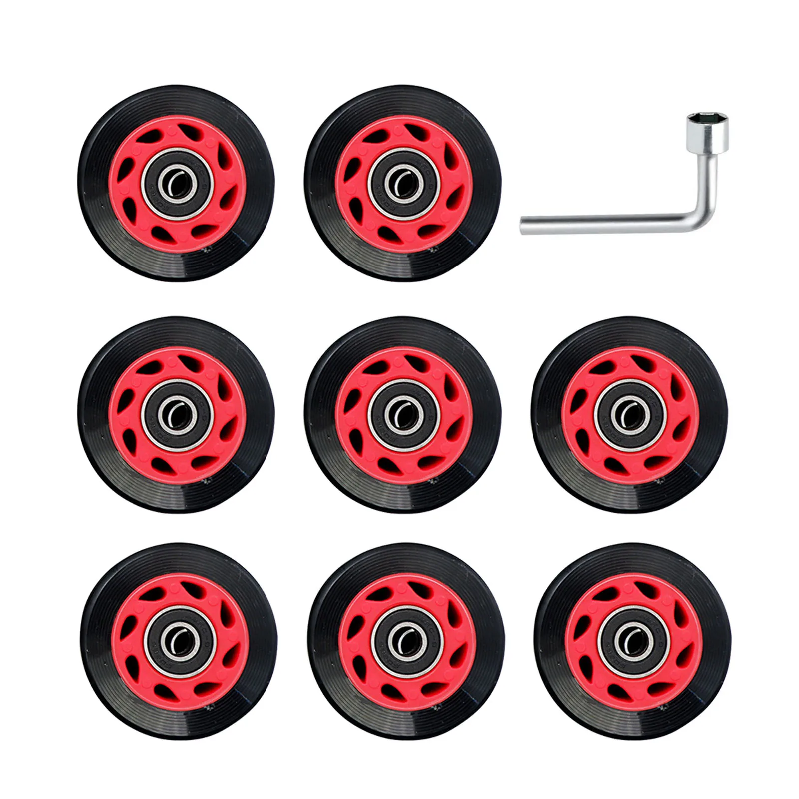 

8pcs Outdoor Indoor With Bearing Wear Resistant High Hardness Sliding Silent Wrench PU For Adults Kids Roller Skate Wheels 82A