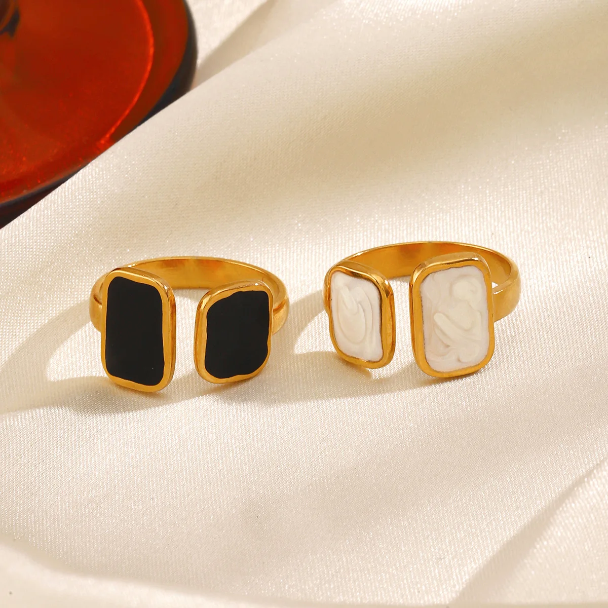 Finger Rings Womens Ring 316L Stainless Steel Gold Plated Open Ring For Women