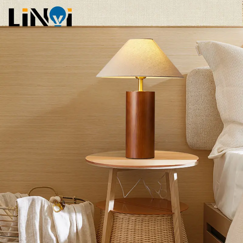 

Korean Table Lamp Ins DIY Brass Solid Wood Table Lamps for Living Room Home Deco Cute Lamp with Bulb Bedroom Bedside Table Lamp