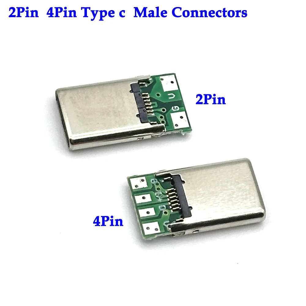 USB 3.1 2Pin 4Pin 유형 c 남성 커넥터 잭 테일 16P usb 남성 플러그 전기 터미널 용접 DIY 데이터 케이블 지원 PCB 보드