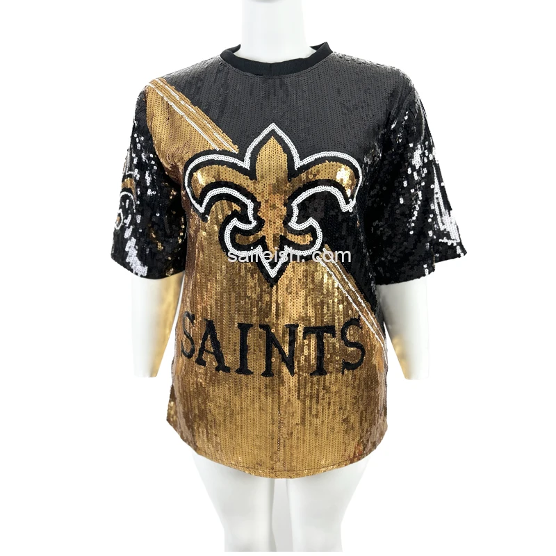 New Orleans Saints Gold Jersey Dress - BLACK & GOLD SPORTS