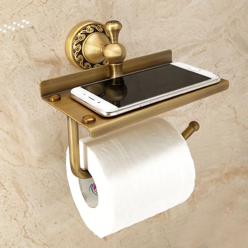 

Antique Copper Toilet Paper Holder Bathroom Roller Phone Box