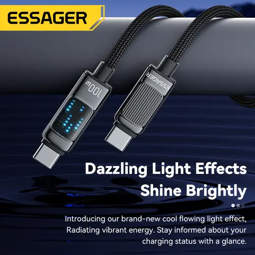 Essager 5A USB C TO Type C Display Cable 100W Fast Charging Data Cord For iPhone15 Realme Huawei Honor Xiaomi  Poco Charger Wire - Image 4