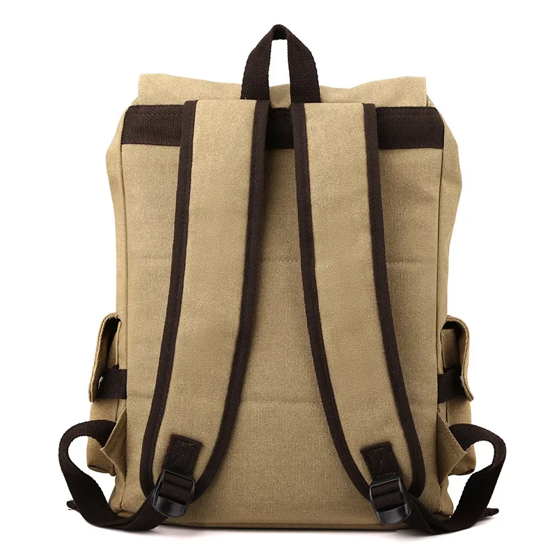 Vintage Canvas Backpack with Large Capacity for Men and Women, Ideal for High School and College Students