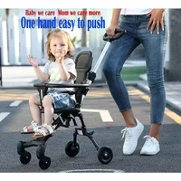Poussette Pliable Légère pour Bébé, avec Roue Universelle à 360 °, Double Frein, Réglable, Pas Besoin d'Assembler 6